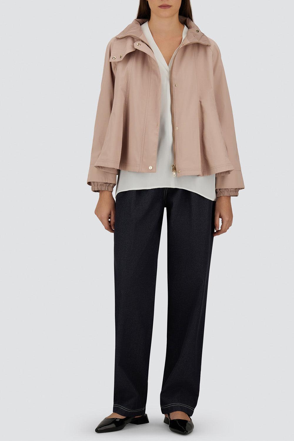 Trapeze Cape Jacket-PINK-38-CLOTHINGJACKETCASUAL-HERNO