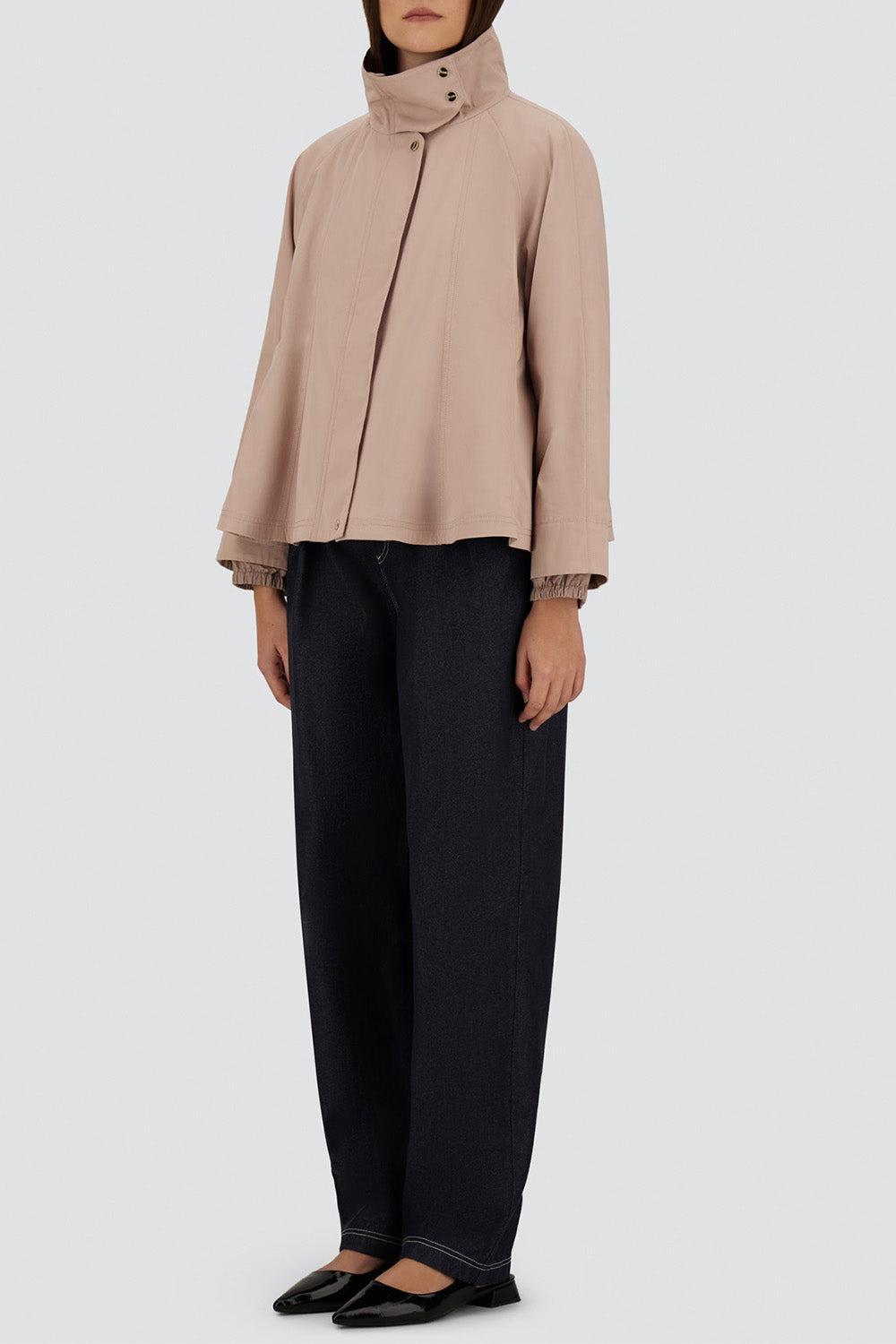 Trapeze Cape Jacket-PINK-38-CLOTHINGJACKETCASUAL-HERNO