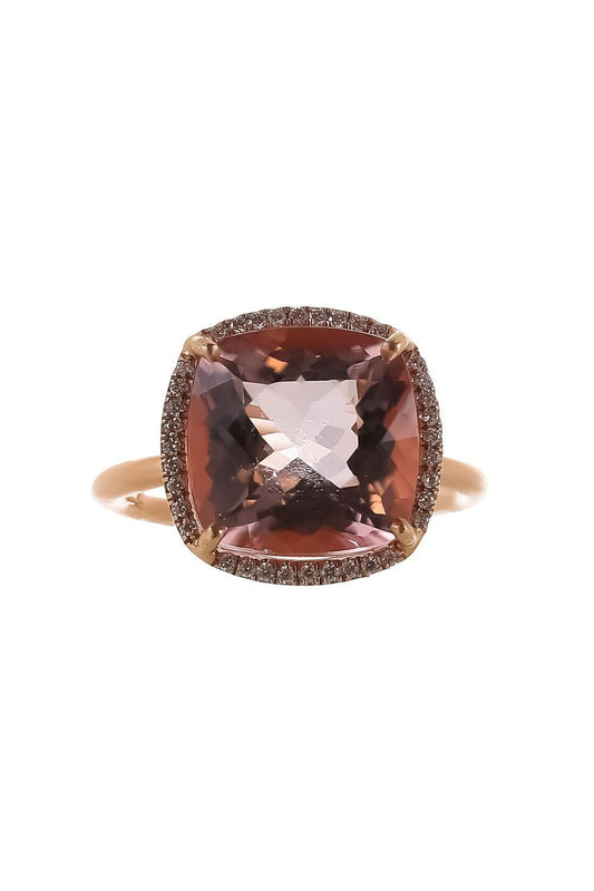 Morganite Diamond Gemmy Gem Ring-YELLOW GOLD-7-JEWELRYFINE JEWELRING-IRENE NEUWIRTH JEWELRY