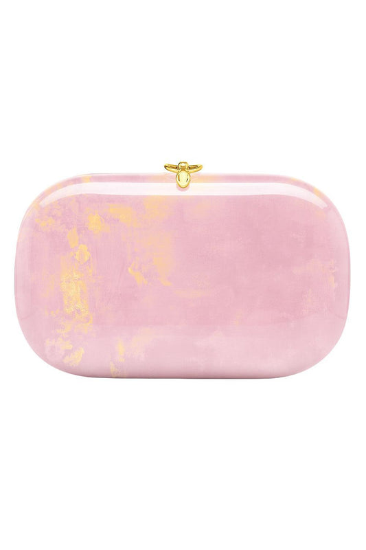 Elina Plus Clutch - Brush Work Marissa Pink-PINK-O/S-HANDBAGCLUTCHES-JEFFREY LEVINSON