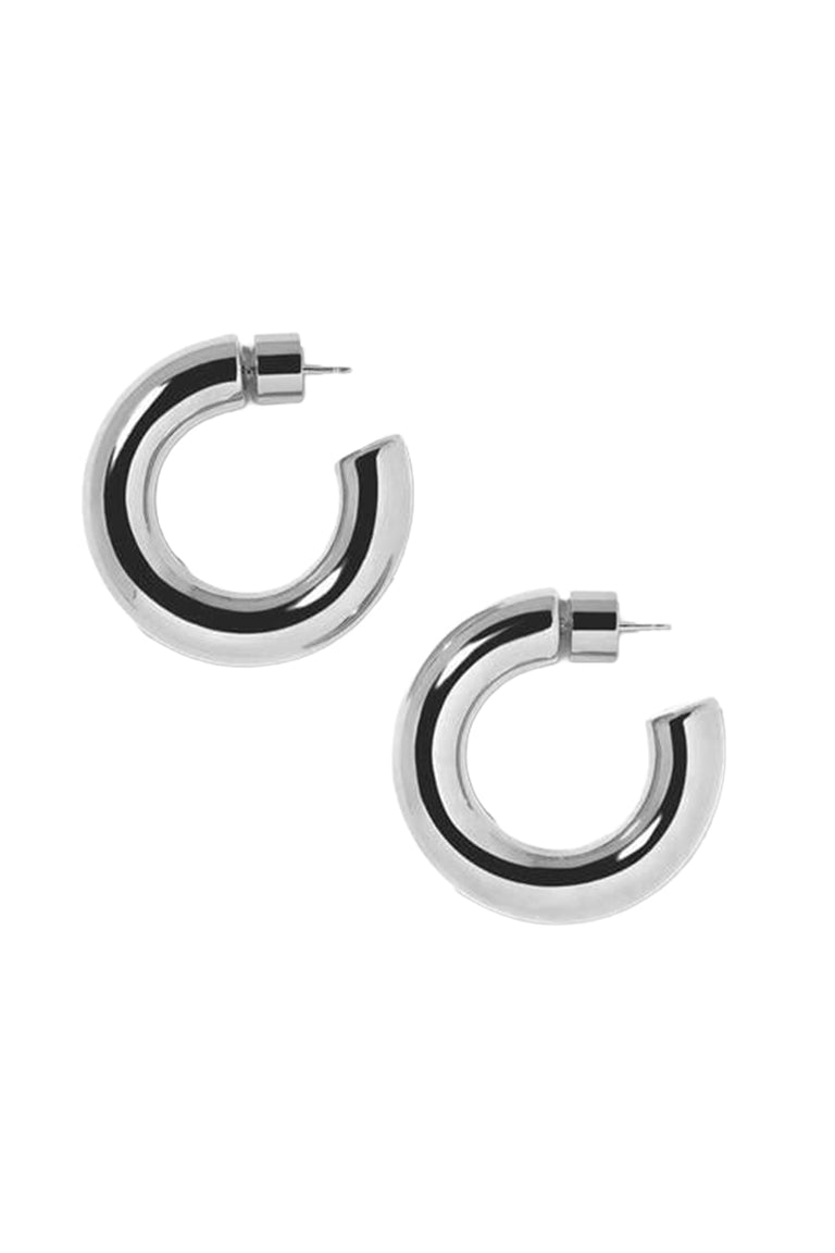 Jamma Huggie Earrings  - Silver - 1.2in