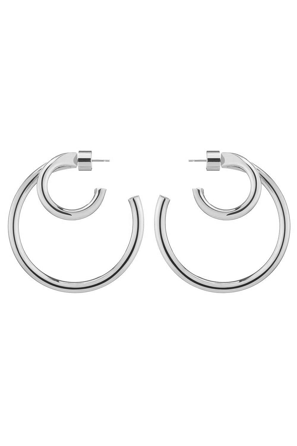 JENNIFER FISHER-Double Lilly Baby Hoop Earrings - 1.5in-