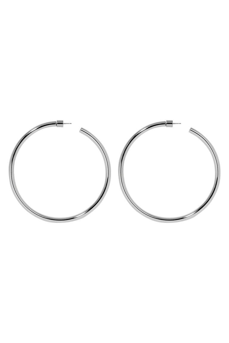 Lilly Hoop Earrings - Silver - 2.5in