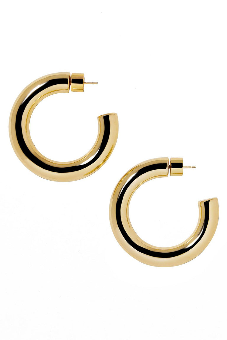 Jamma Mini Hoop Earrings - Yellow Gold - 1in