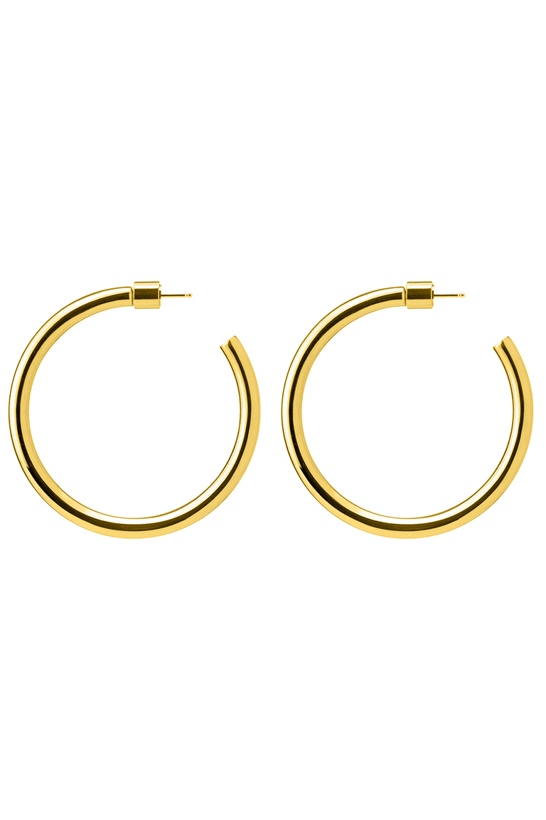 Lilly Baby Hoop Earrings - Yellow Gold - 1.5in