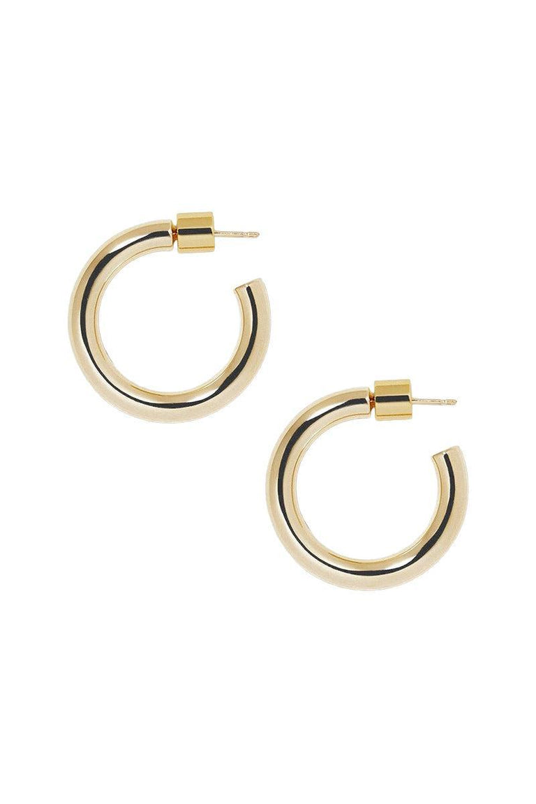 Lilly Huggie Earrings - Yellow Gold - 1in