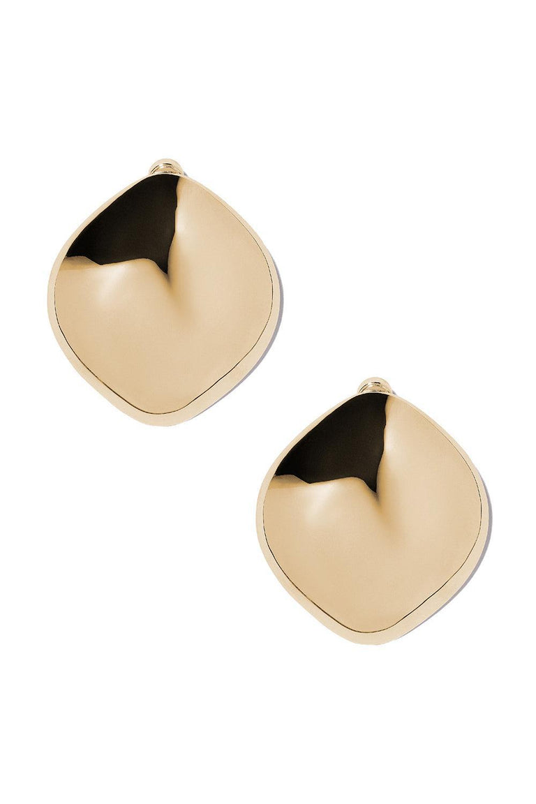 Puffy Cushion Earrings - Yellow Gold