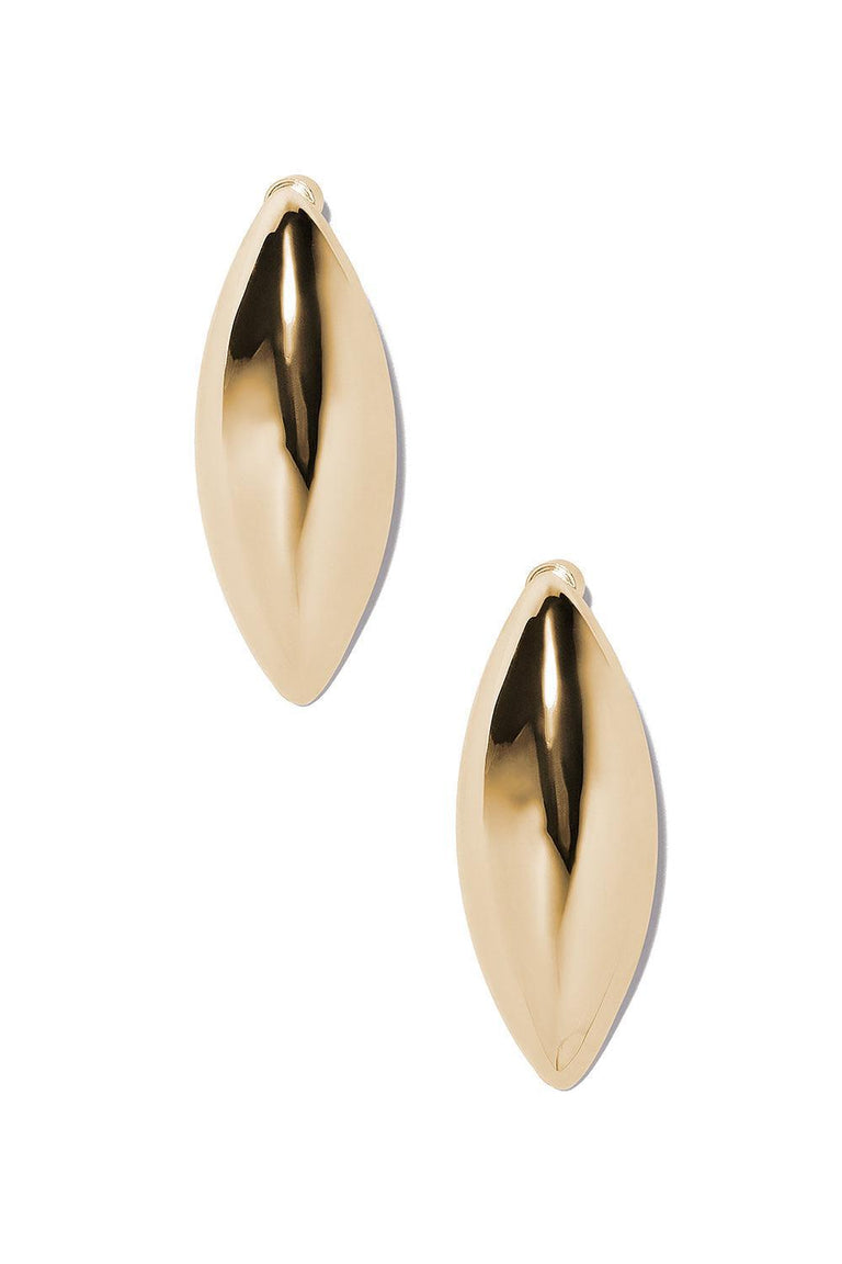 Puffy Dagger Earrings - Yellow gold
