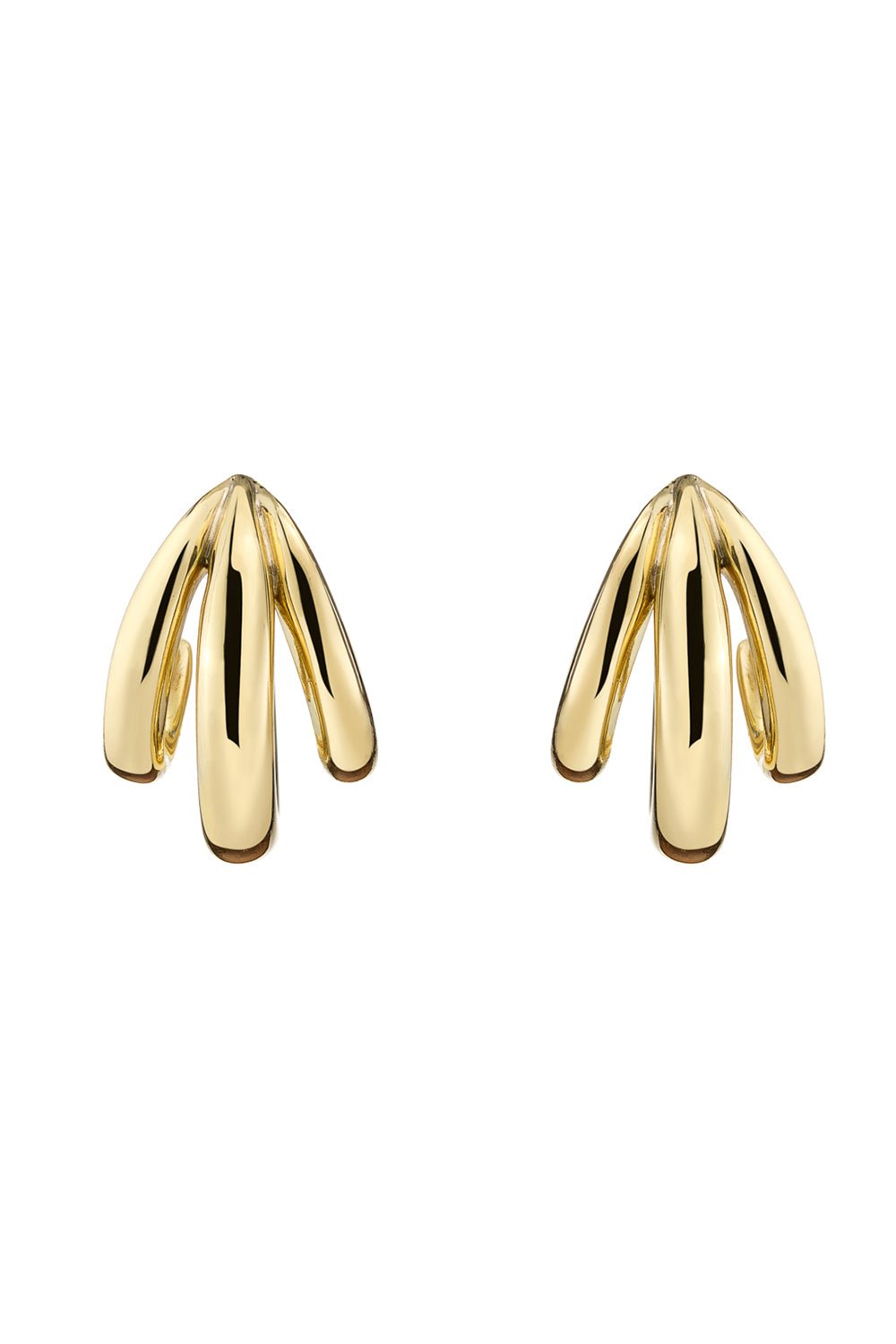 JENNIFER FISHER-Triple Lilly Micro Huggie Earrings-YELLOW GOLD
