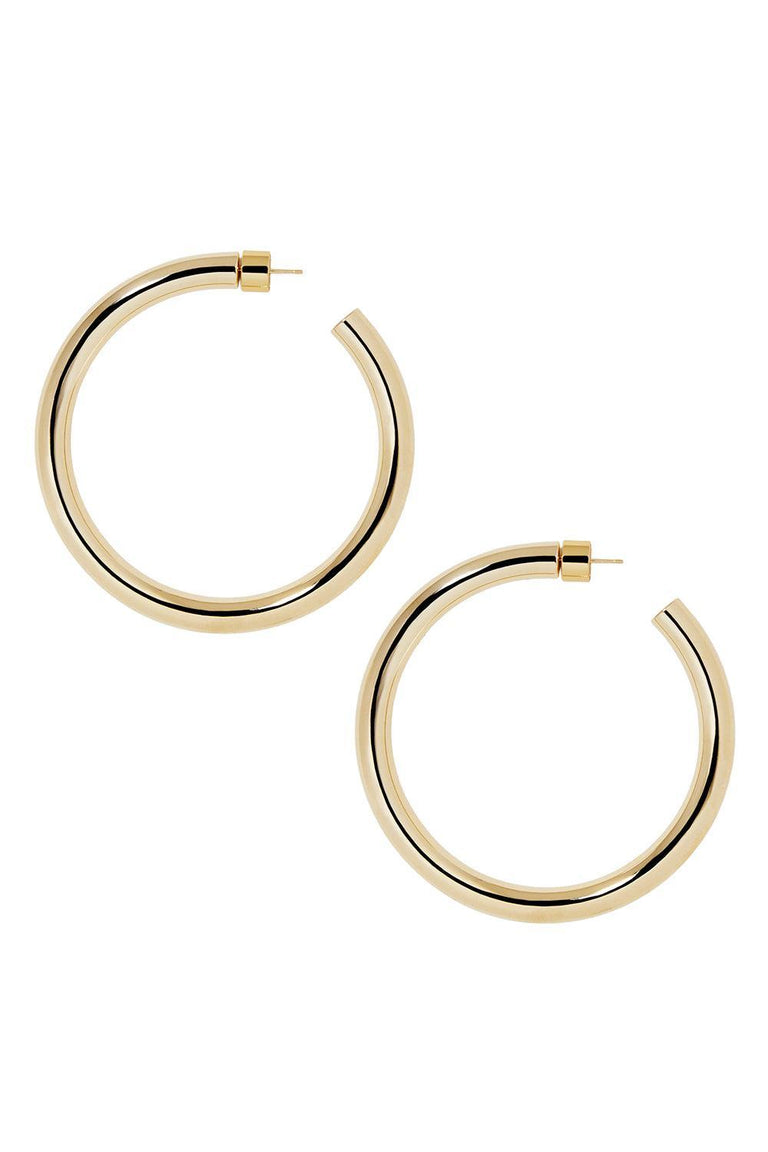 Samira Hoop Earrings - Yellow Gold - 2in