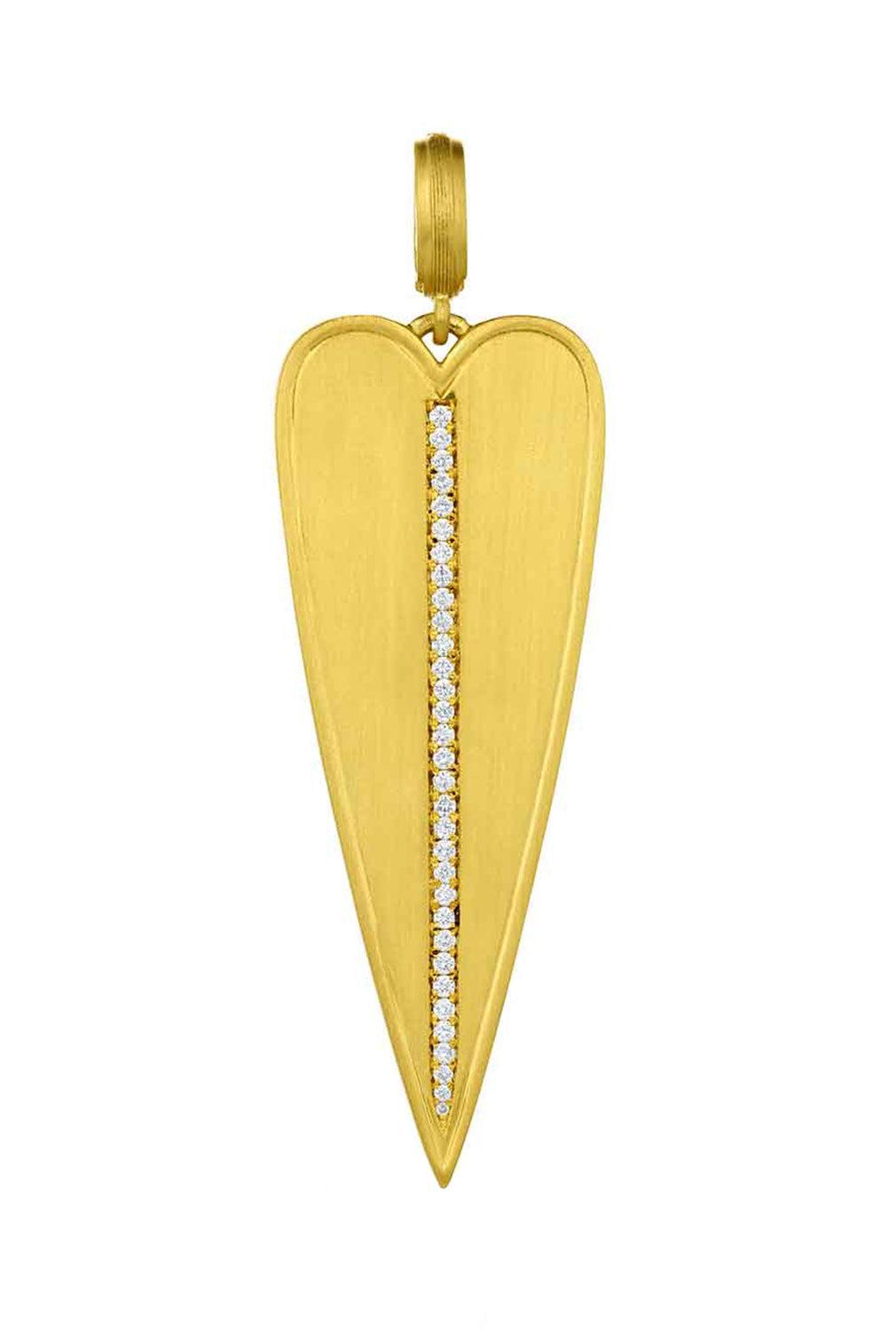 Diamond Skinny Heart Pendant-YELLOW GOLD-JEWELRYFINE JEWELPENDANT-LEIGH MAXWELL
