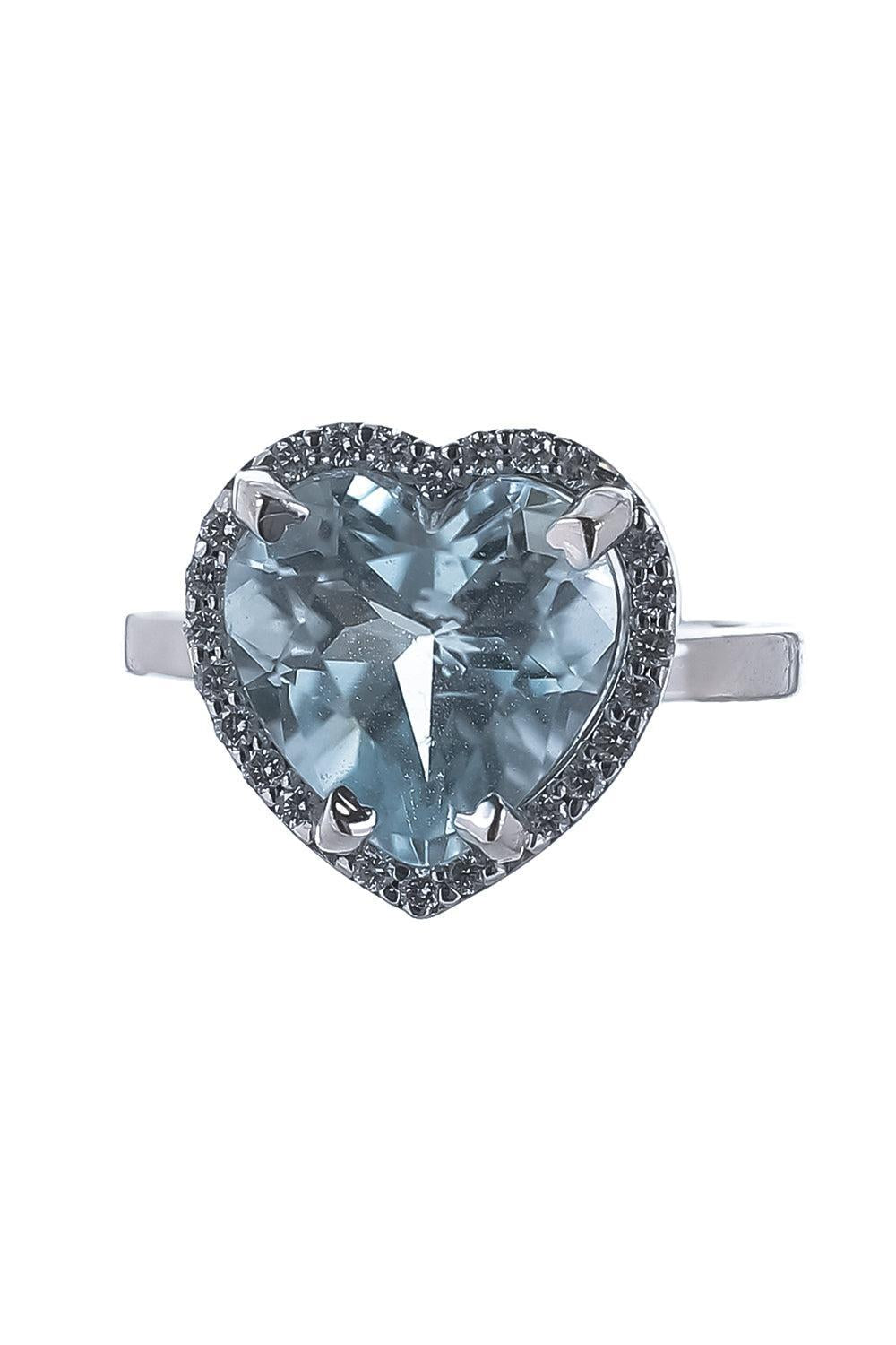 Aquamarine Diamond Heart Ring-WHITE GOLD-5.75-JEWELRYFINE JEWELRING-LISA NIK