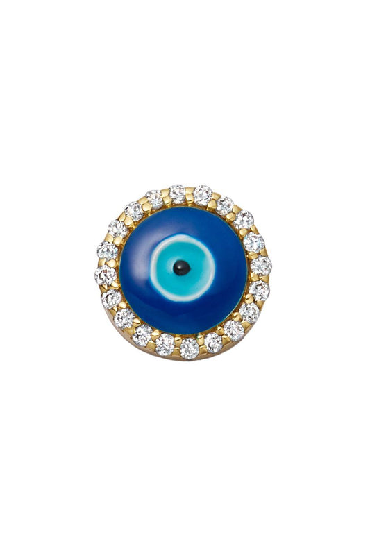 Diamond Pave Evil Eye Charm-YELLOW GOLD-JEWELRYFINE JEWELPENDANT-LOQUET