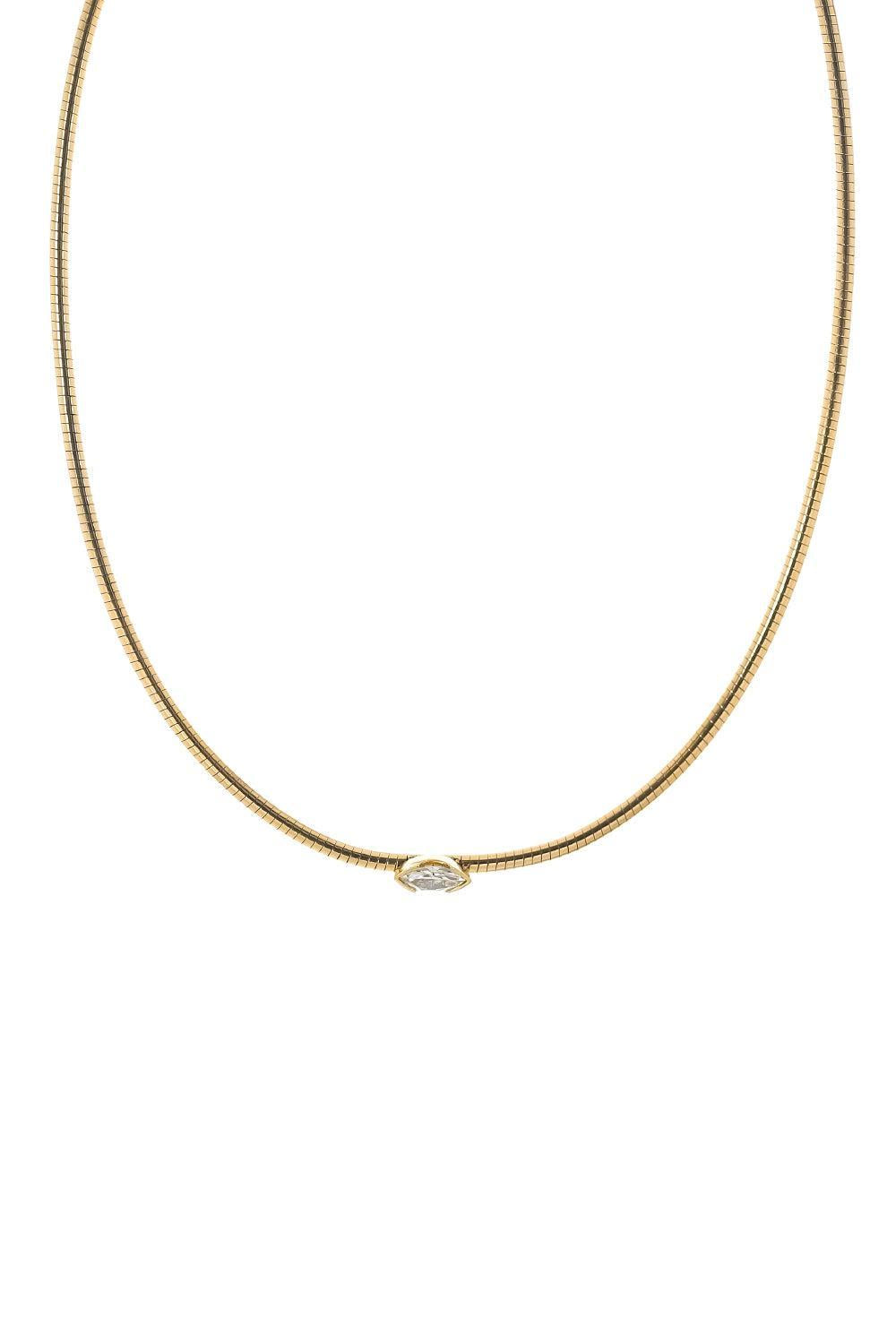Diamond Marquise Deco Necklace-YELLOW GOLD-JEWELRYFINE JEWELNECKLACE O-LORAIDA