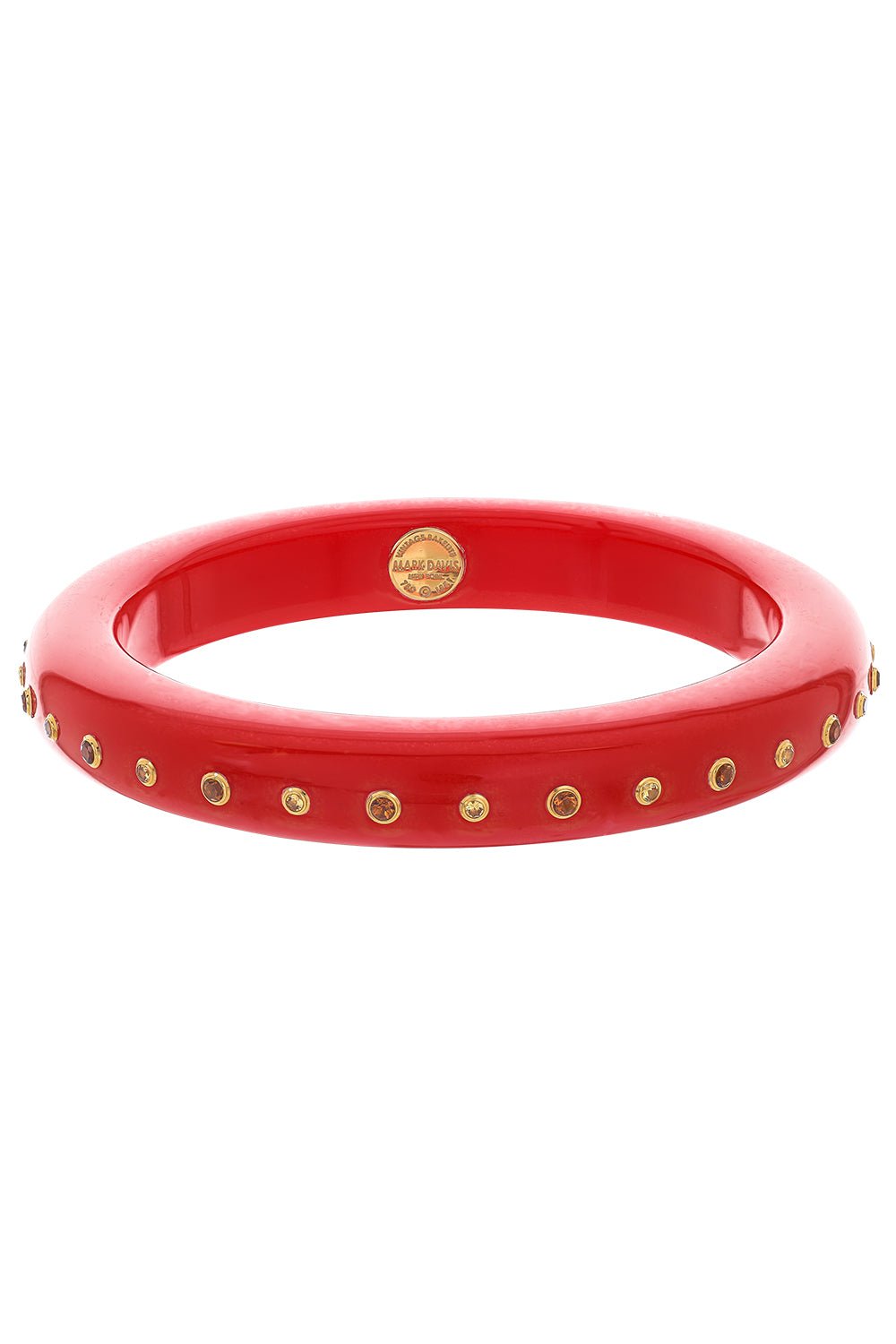 MARK DAVIS-Citrine Red Bakelite Bangle-YELLOW GOLD