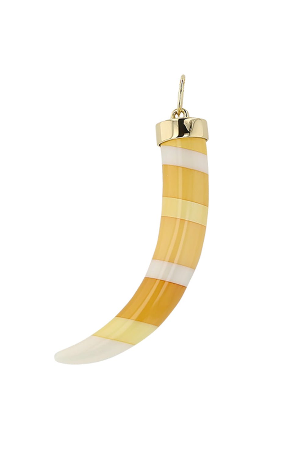 Orange White Bakelite Tusk Pendant