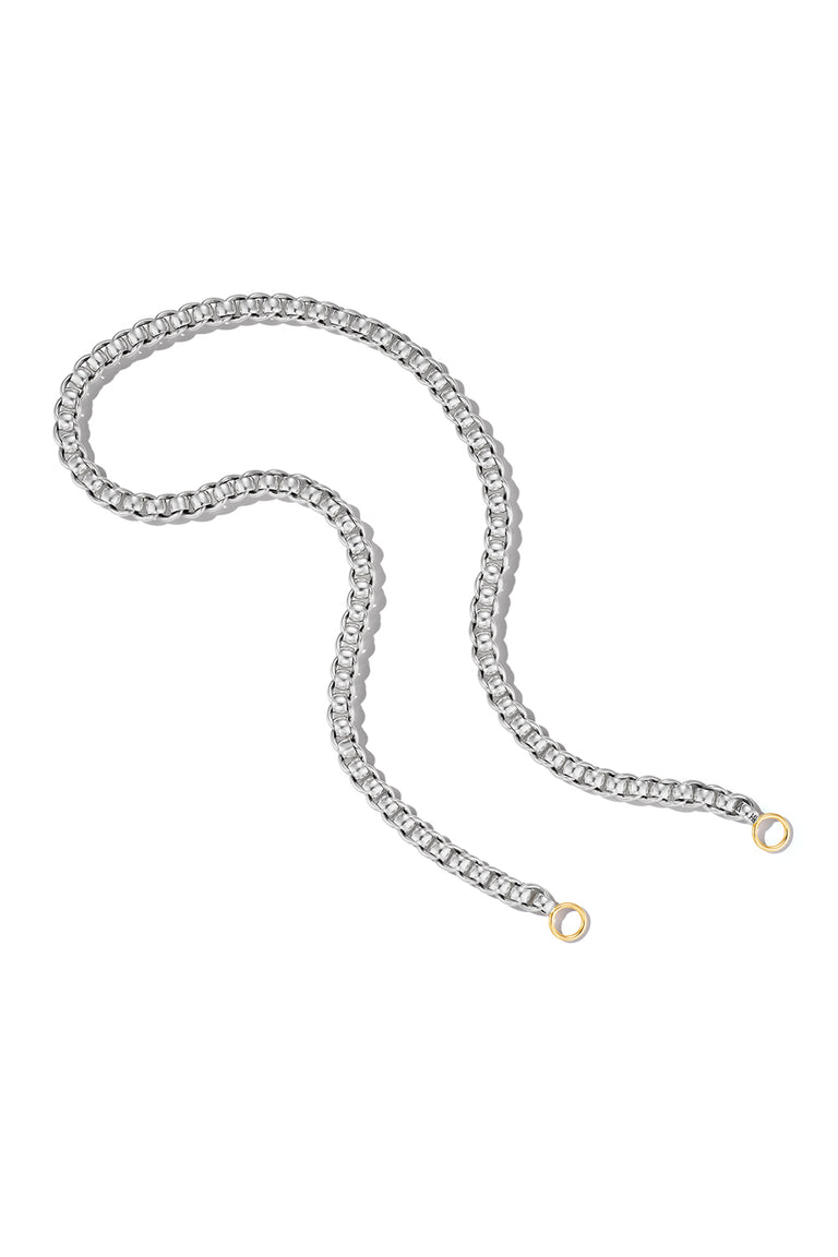 Rolling Curb Necklace - Silver Yellow Gold - 20in