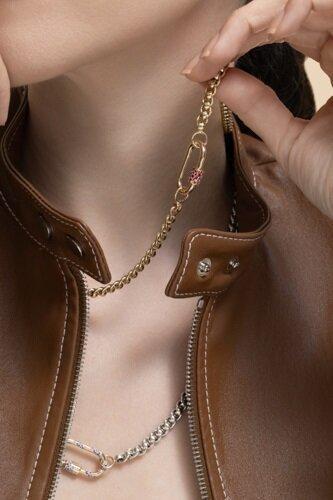 Ruby Stoned Medium Lock-YELLOW GOLD-JEWELRYFINE JEWELPENDANT-MARLA AARON