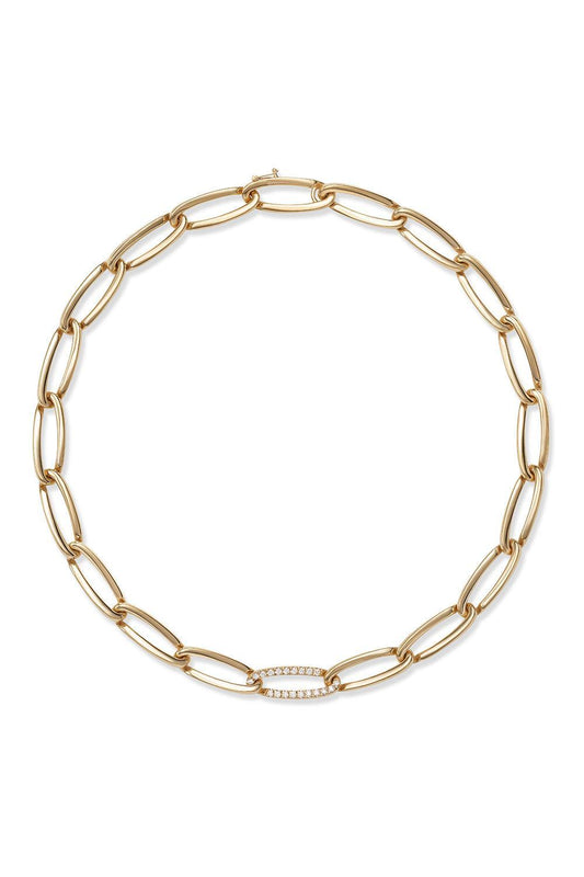 Diamond Medium Link Lulu Necklace-YELLOW GOLD-MED-JEWELRYFINE JEWELNECKLACE O-MELISSA KAYE