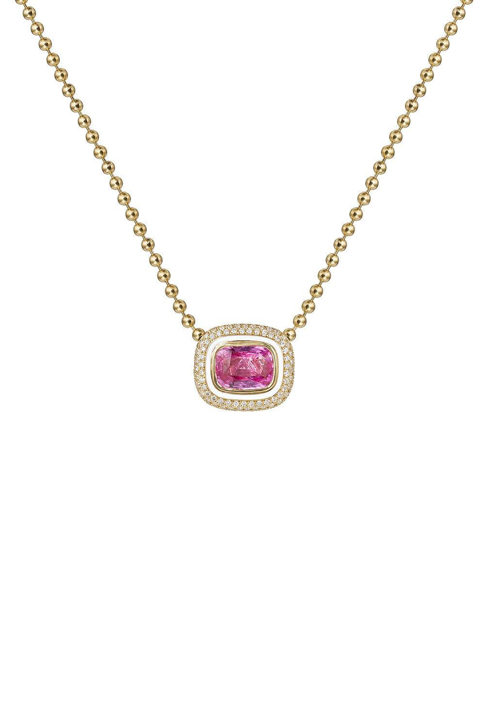 Pink Sapphire Lenox Pendant Necklace-YELLOW GOLD-JEWELRYFINE JEWELNECKLACE O-MELISSA KAYE