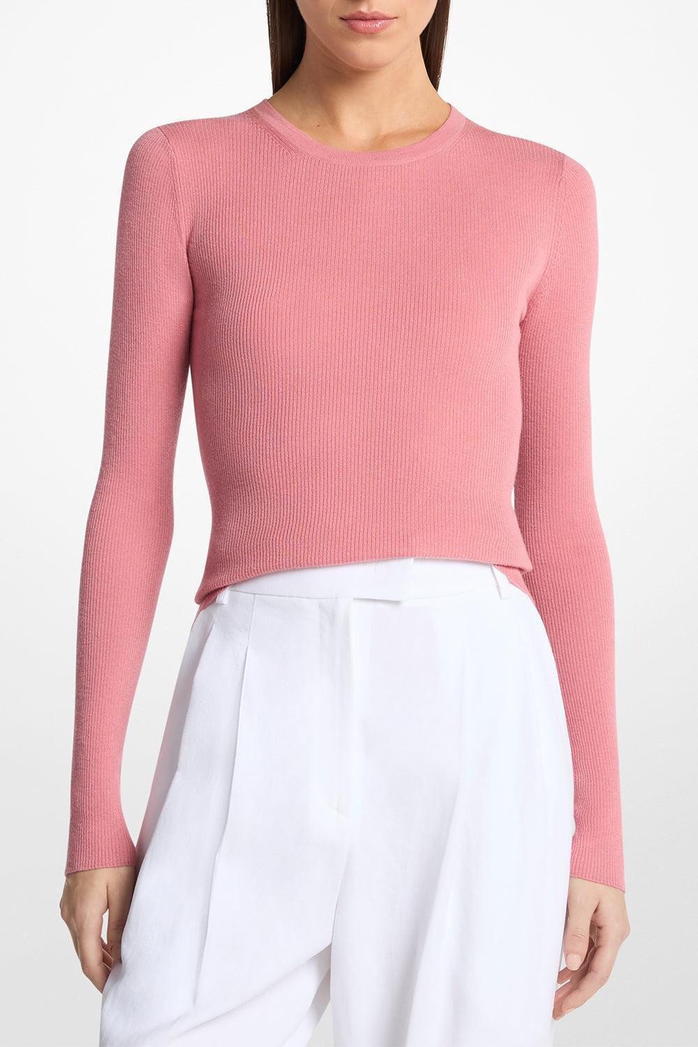 Hutton Pullover - Guava-PINK-XS-CLOTHINGTOPKNITS-MICHAEL KORS COLLECTION