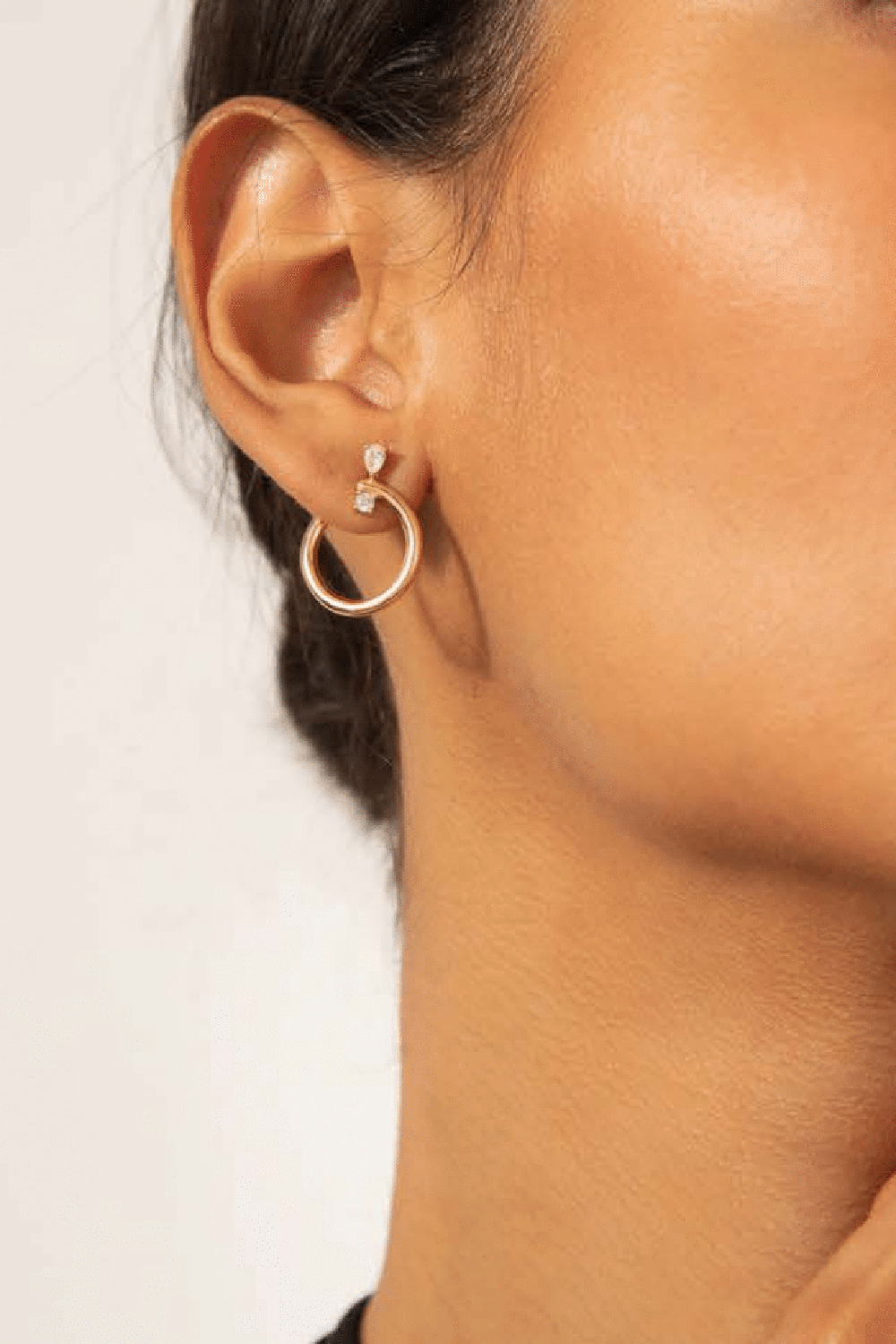 Diamond Midi Galaxy Hoop Earrings-YELLOW GOLD-JEWELRYFINE JEWELEARRING-MONICA RICH KOSANN