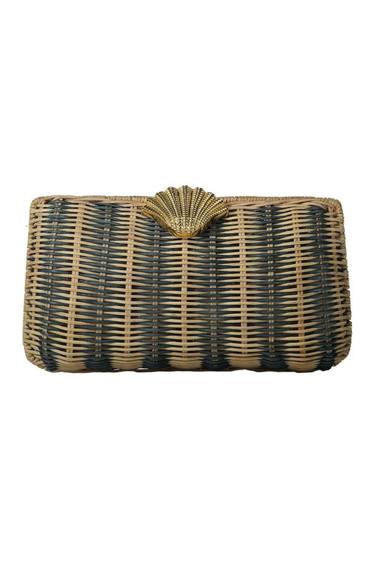 The Classica Clutch - Blue Stripe-STRIPE-HANDBAGCLUTCHES-POOLSIDE
