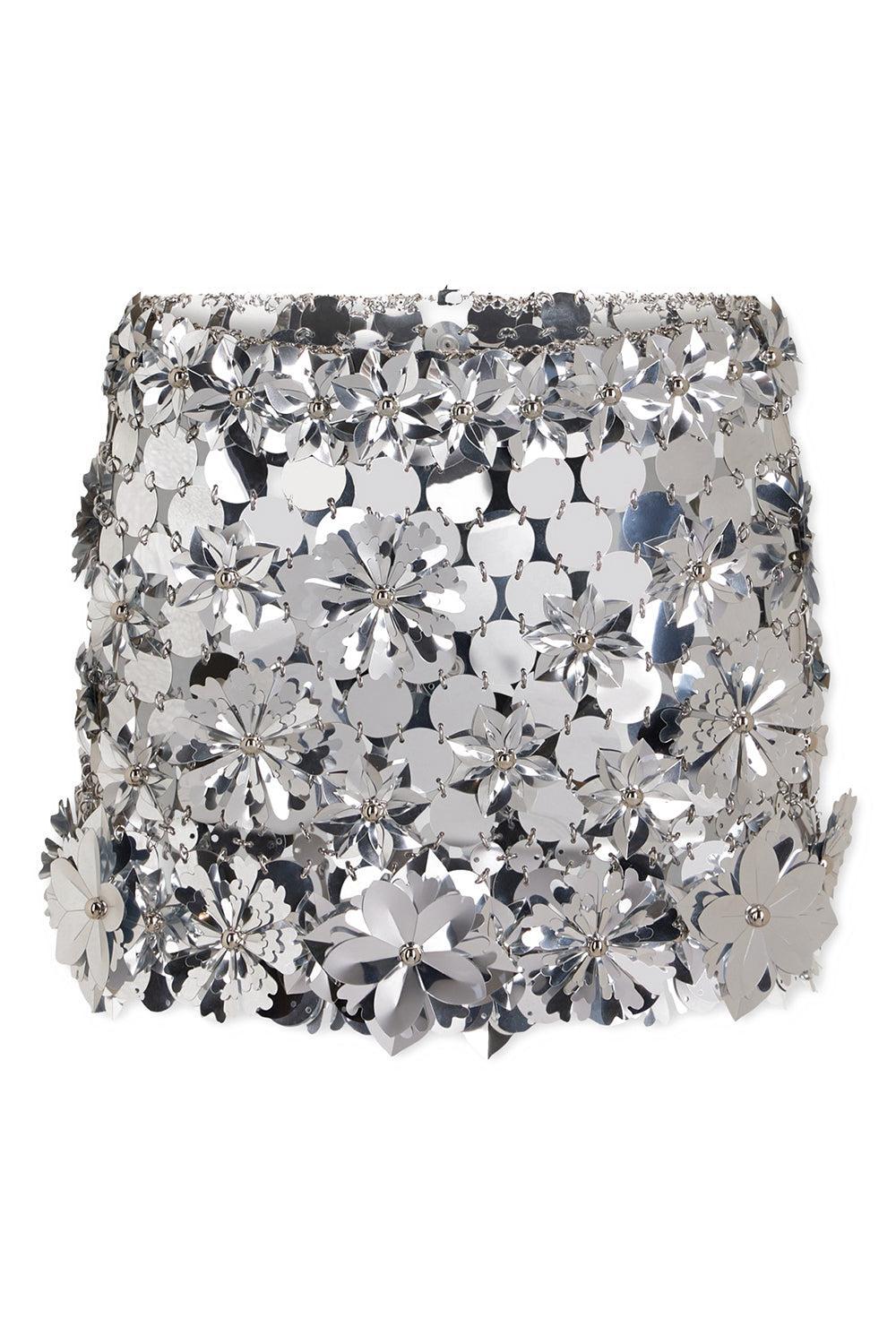 Mini Sequin Skirt-SILVER-36-CLOTHINGSKIRTMINI-RABANNE