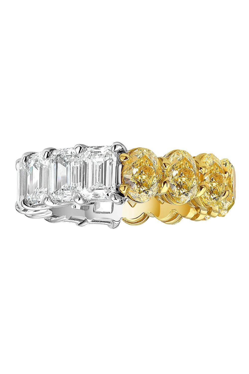 Yellow Diamond Half and Half Ring