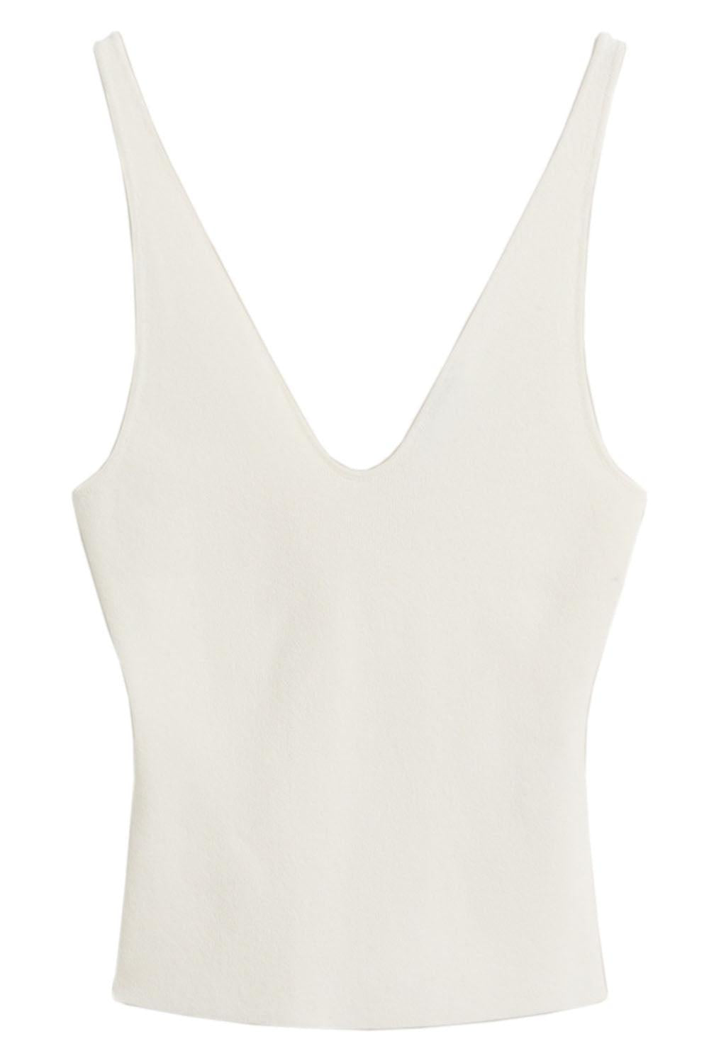 Knit V Neck Singlet-WHITE-XS-CLOTHINGTOPTANK-SCANLAN THEODORE
