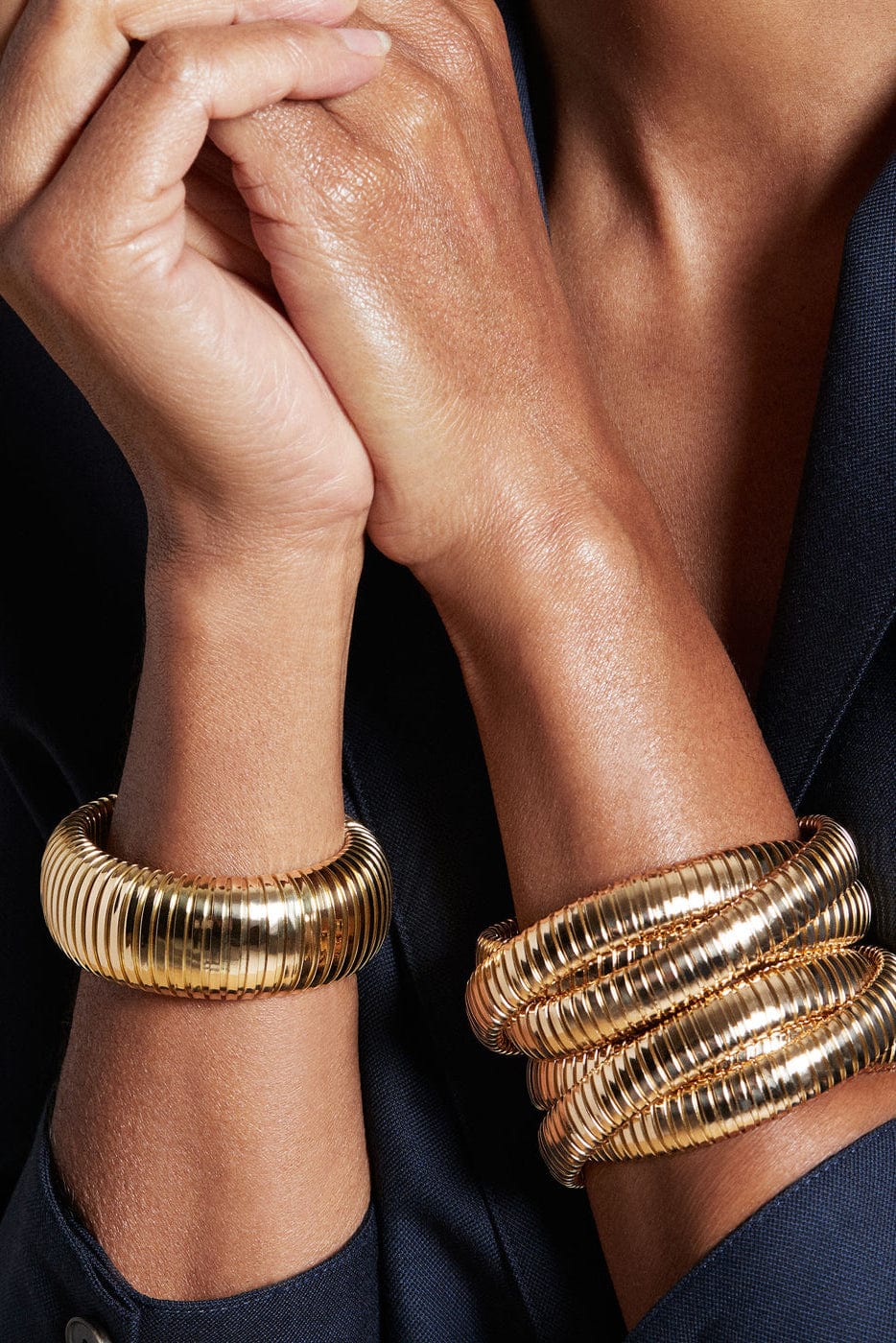 Domed Cuff-YELLOW GOLD-PETITE-JEWELRYFINE JEWELBRACELET O-SIDNEY GARBER