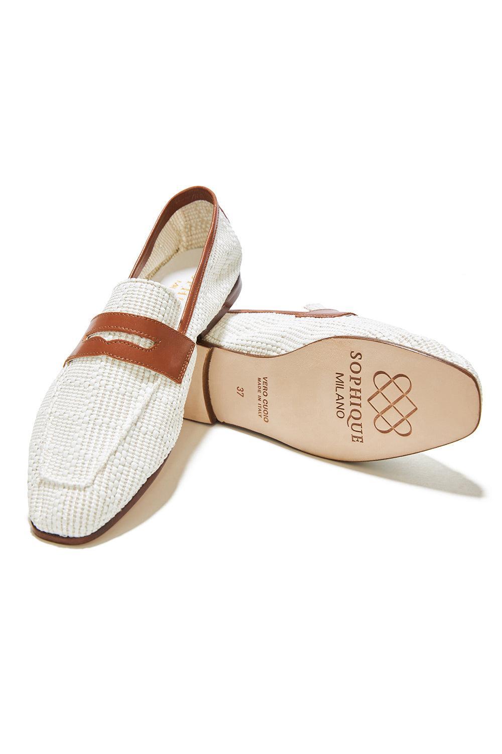 Essenziale Loafer - White Brown-WHT/BRN-36-SHOEFLAT SHOE-SOPHIQUE