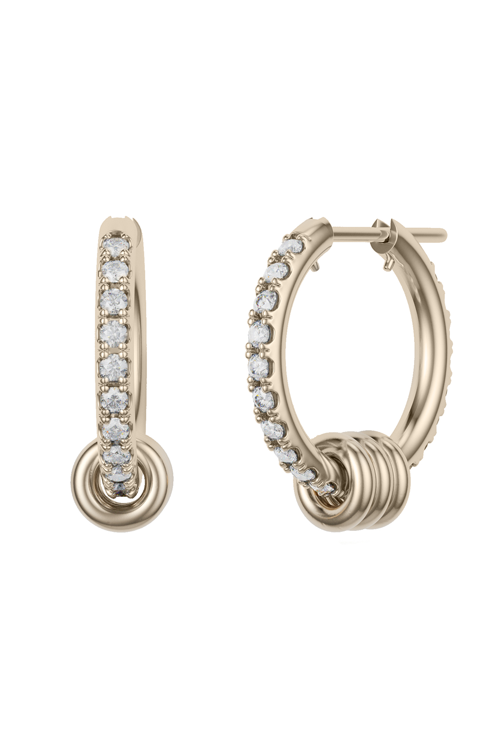 Diamond Ara Hoop Earrings-YELLOW GOLD-JEWELRYFINE JEWELEARRING-SPINELLI KILCOLLIN