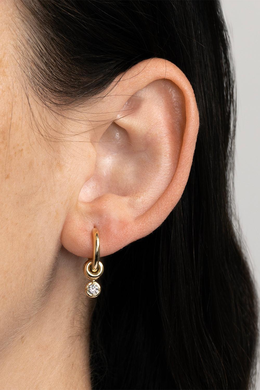 Diamond Micro Zahra Hoop Earrings-YELLOW GOLD-JEWELRYFINE JEWELEARRING-SPINELLI KILCOLLIN