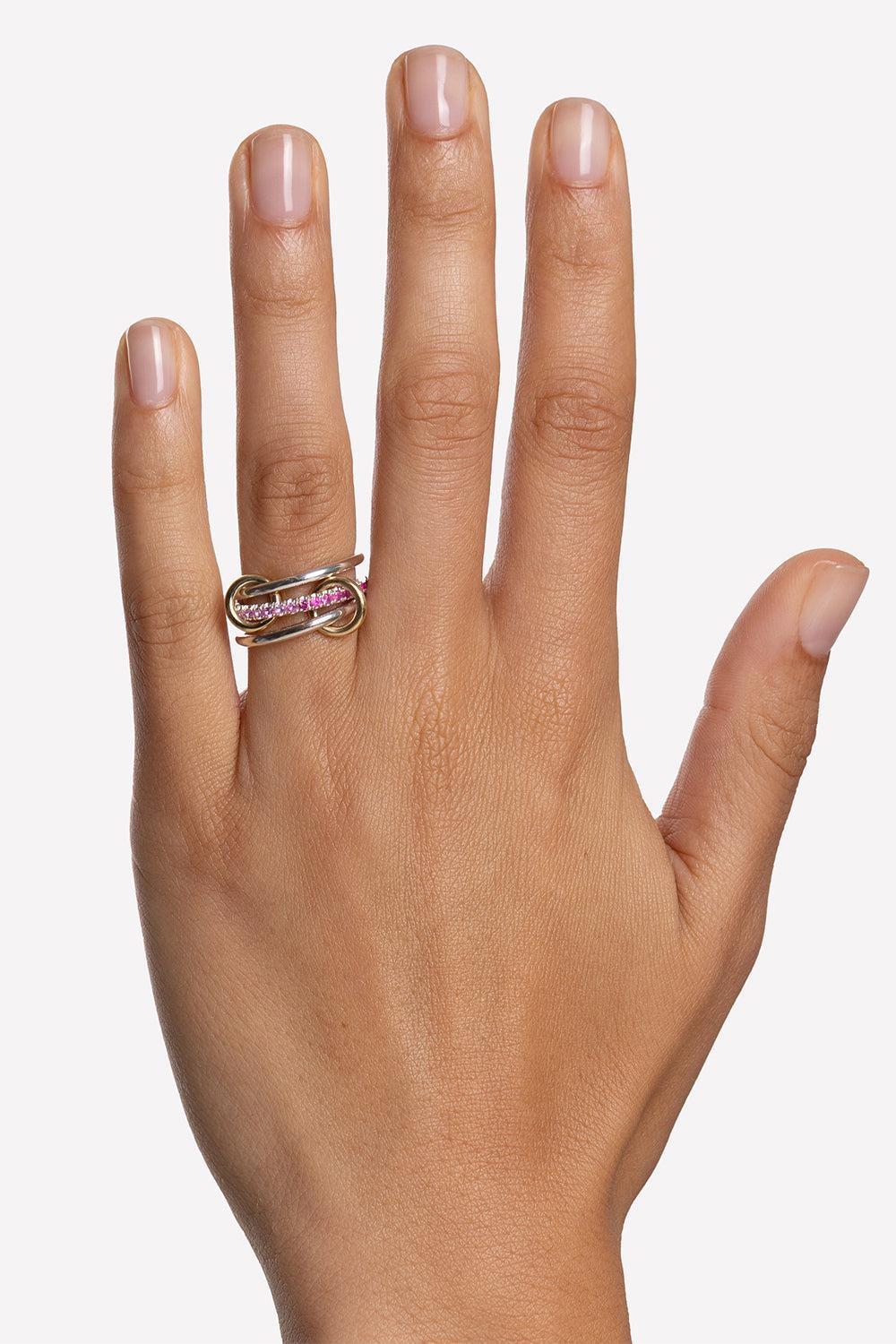 Pink Sapphire Ombre Tigris SG Ring-SILVER-6.5-JEWELRYFINE JEWELRING-SPINELLI KILCOLLIN