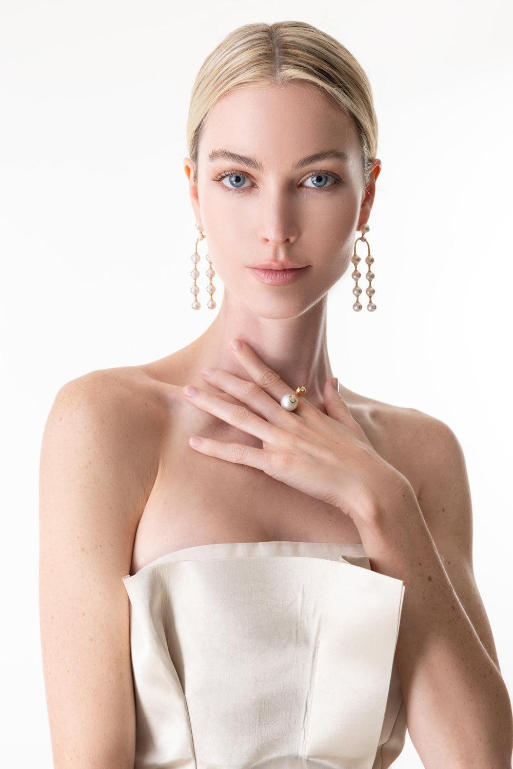 Nemara Grand Pearl Drop Earrings-YELLOW GOLD-JEWELRYFINE JEWELEARRING-STATE PROPERTY