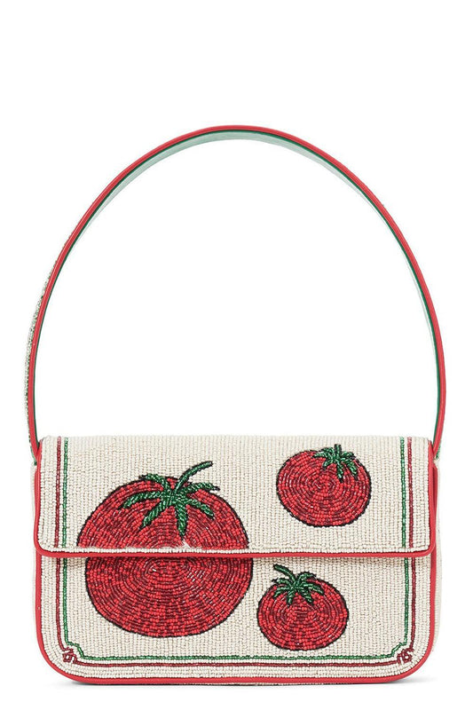 Tommy Beaded Bag - Tomato-TOMATO-HANDBAGTOP HANDLE-STAUD