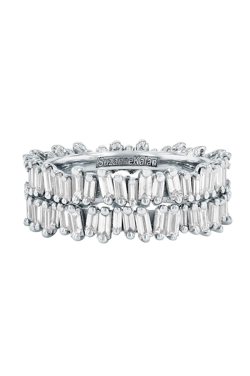 Diamond Baguette Mini Ring Jacket-WHITE GOLD-8.5-JEWELRYFINE JEWELRING-SUZANNE KALAN