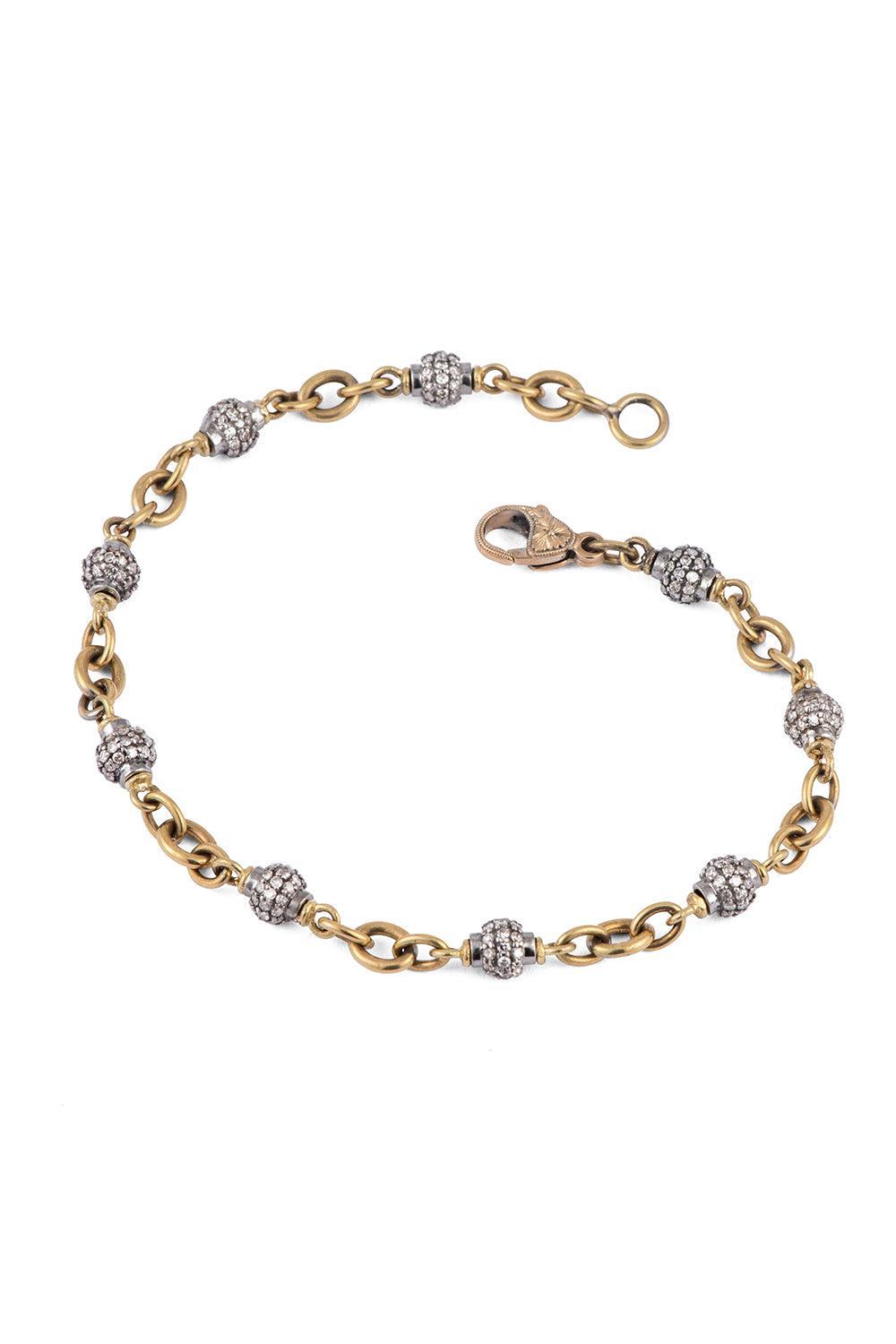 Diamond Bead Bracelet-YELLOW GOLD-7.5-JEWELRYFINE JEWELBRACELET O-SYLVA & CIE