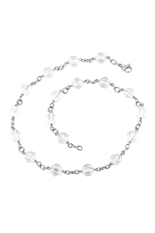 Crystal Quartz Platinum Necklace-PLATINUM-18-JEWELRYFINE JEWELNECKLACE O-SYLVA & CIE