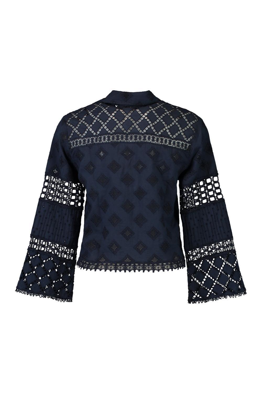 Aneto Blouse - Navy-BLUE-XS-CLOTHINGTOPBLOUSE-TEMPTATION POSITANO