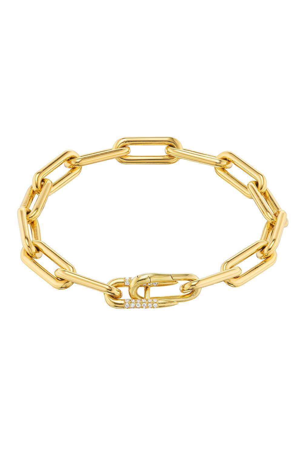 Diamond Heavy Metal Bracelet-YELLOW GOLD-7-JEWELRYFINE JEWELBRACELET O-UNIFORM OBJECT