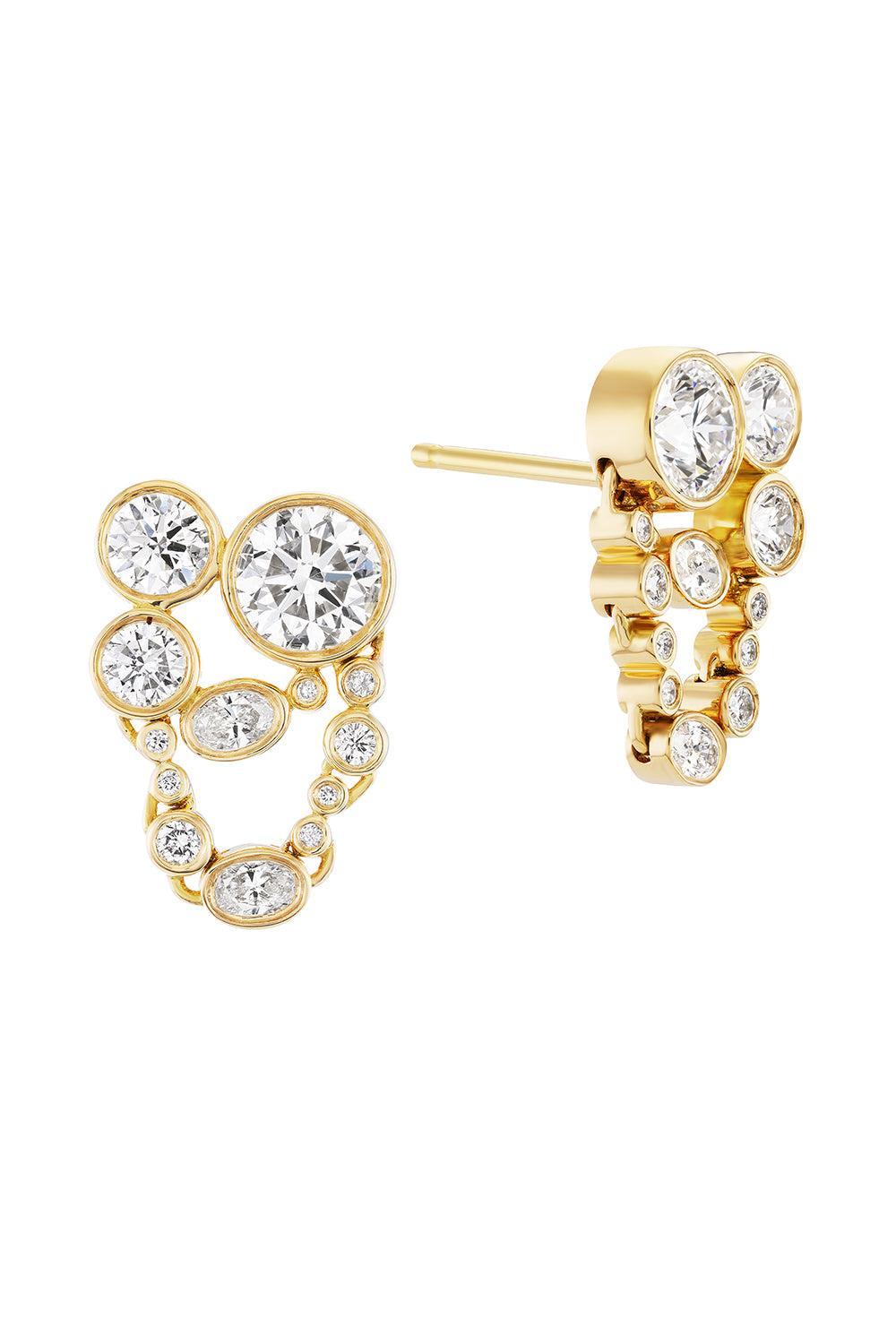 Diamond Metal Web Earrings-YELLOW GOLD-JEWELRYFINE JEWELEARRING-UNIFORM OBJECT