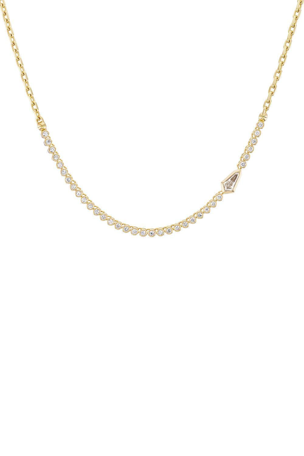 Champagne Diamond Kite Vessel Tennis Necklace-YELLOW GOLD-17-JEWELRYFINE JEWELNECKLACE O-UNIFORM OBJECT