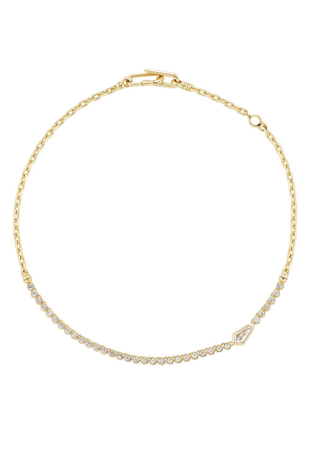 Champagne Diamond Kite Vessel Tennis Necklace-YELLOW GOLD-17-JEWELRYFINE JEWELNECKLACE O-UNIFORM OBJECT