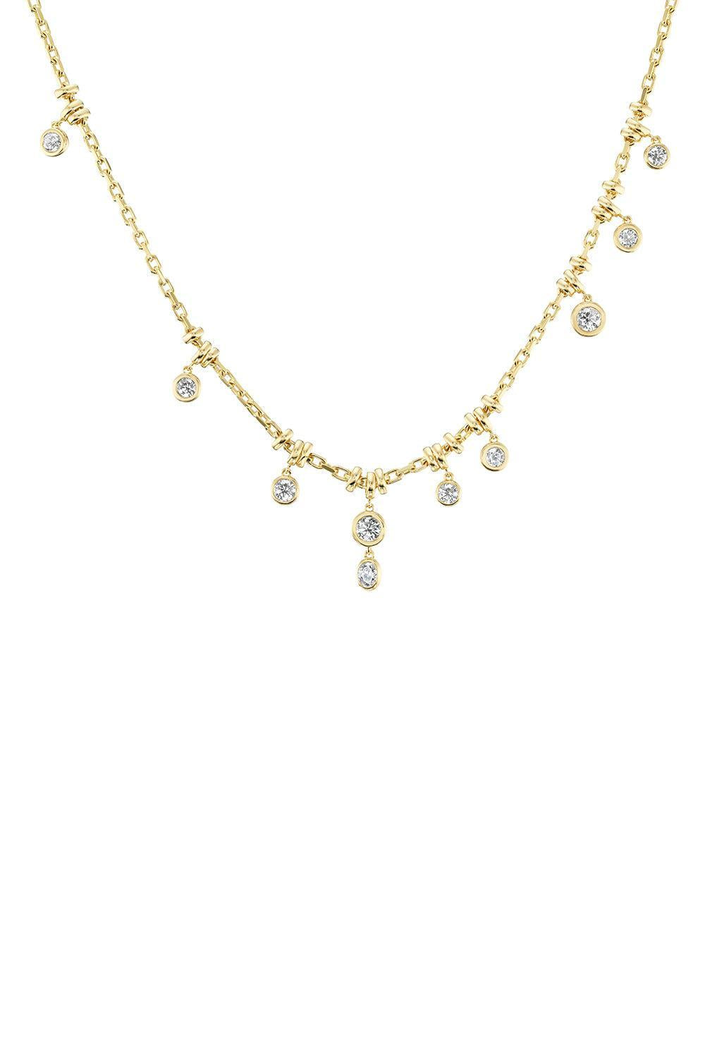Diamond Dust Necklace-YELLOW GOLD-18-JEWELRYFINE JEWELNECKLACE O-UNIFORM OBJECT