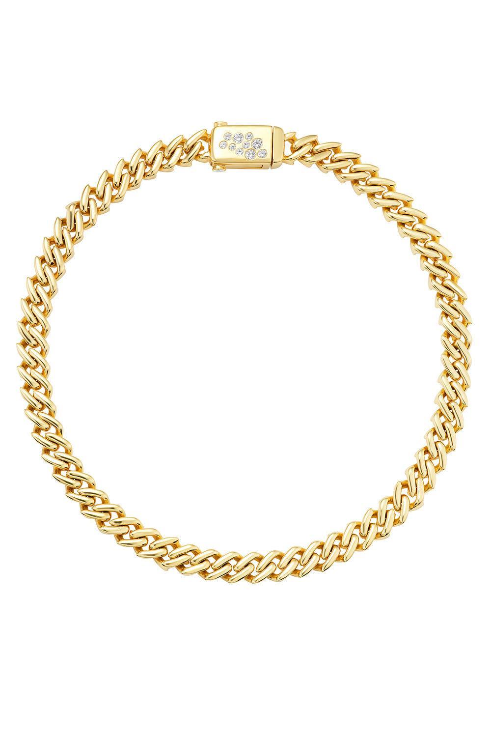 Diamond Curb Chain Necklace-YELLOW GOLD-JEWELRYFINE JEWELNECKLACE O-UNIFORM OBJECT