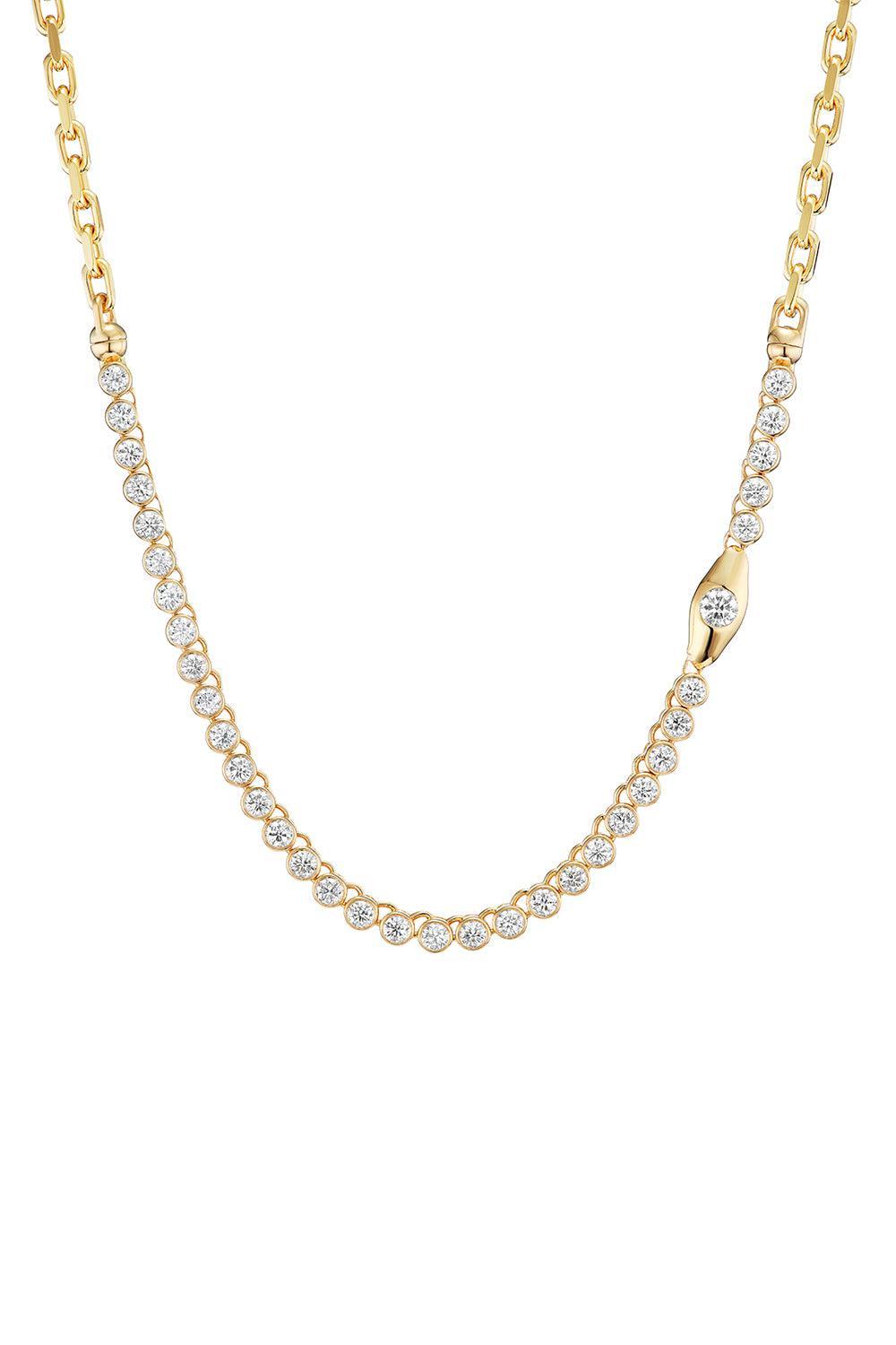 Diamond Vessel Tennis Necklace-YELLOW GOLD-JEWELRYFINE JEWELNECKLACE O-UNIFORM OBJECT