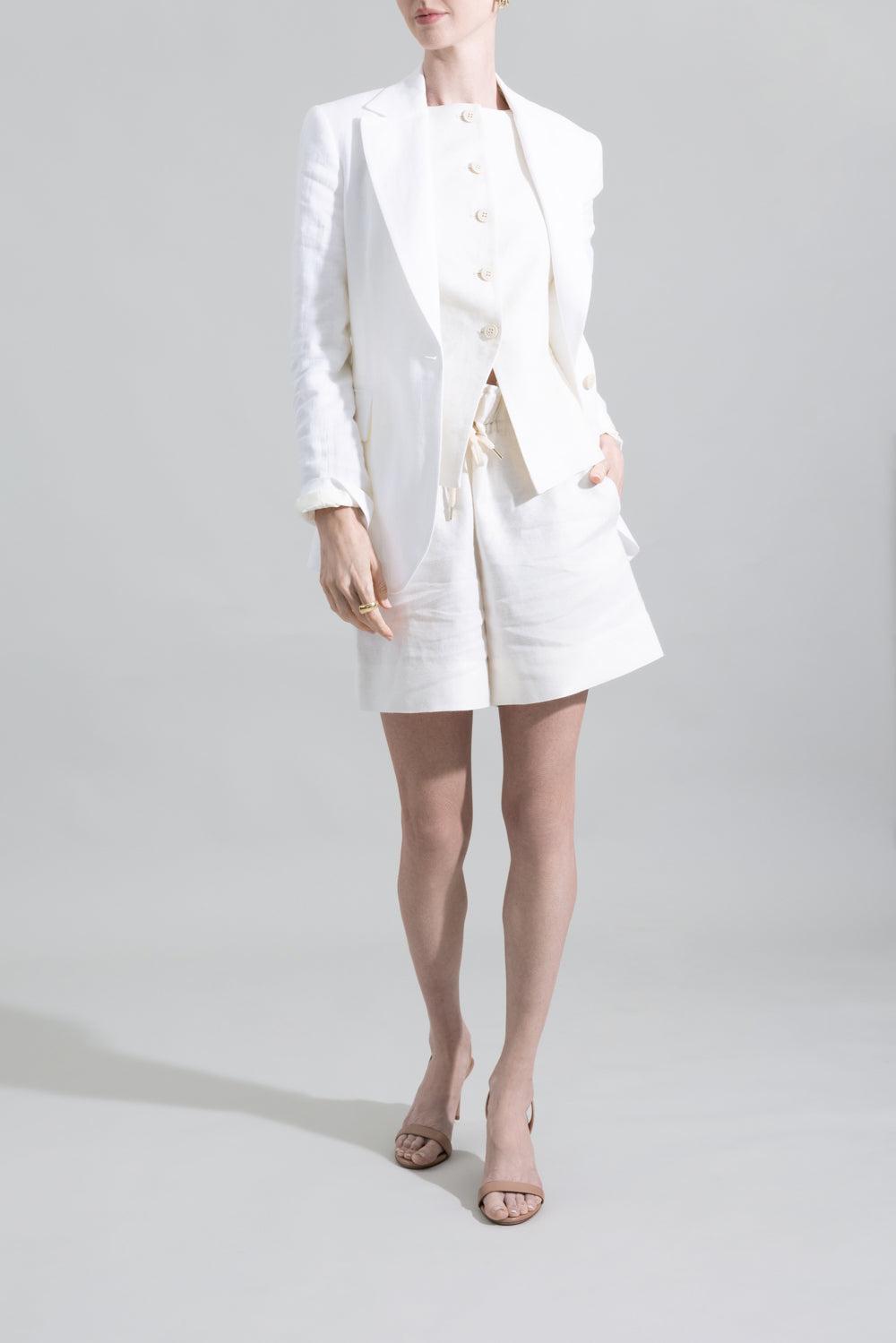 Single Breasted Two Button Blazer-WHITE-36-CLOTHINGJACKETBLAZERS-ELEVENTY