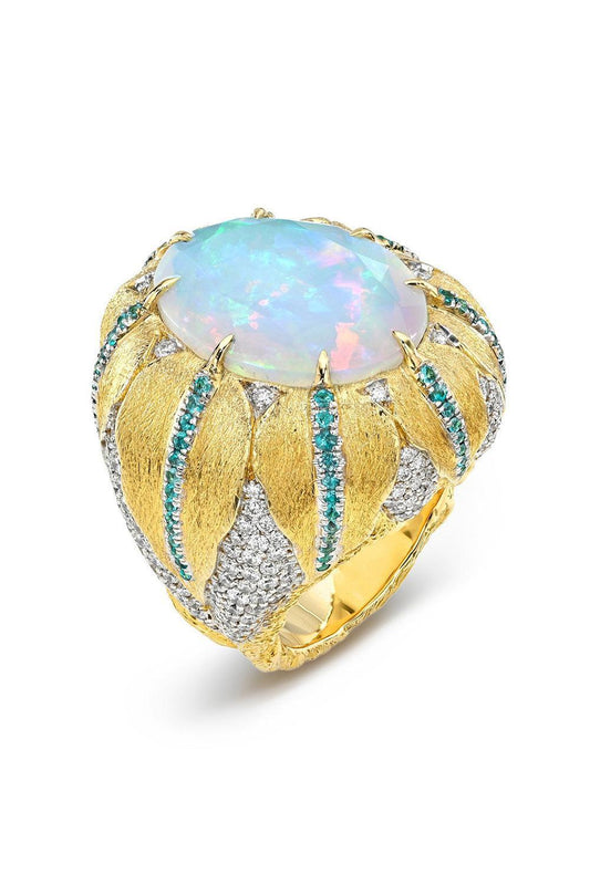 Ethiopian Opal Paraiba Diamond Ring-YELLOW GOLD-7-JEWELRYFINE JEWELRING-VICTOR VELYAN